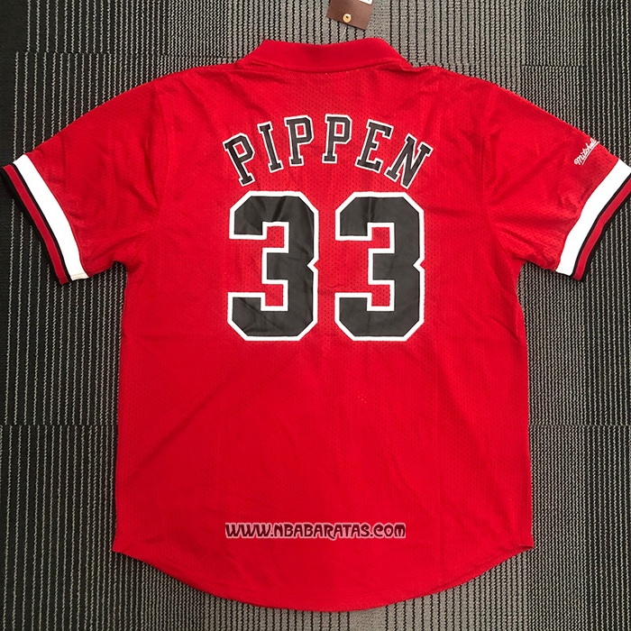Camiseta Manga Corta Chicago Bulls Scottie Pippen #33 Rojo